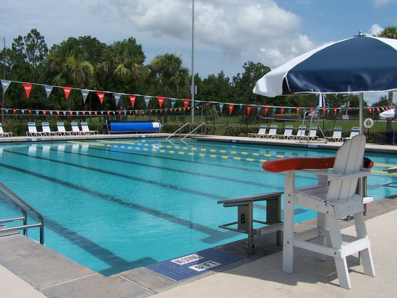 Riverside Pool 
1600 Lockwood Blvd., Oviedo, FL 32765, (407) 971-5582
This pool is open Monday to Sunday from 10 a.m. to 3 p.m. They offer swimming lessons, splash zones, swim teams and water aerobics.  The fee to enter is $3 for residents and $4 for non-residents. 
Photo via City of Oviedo