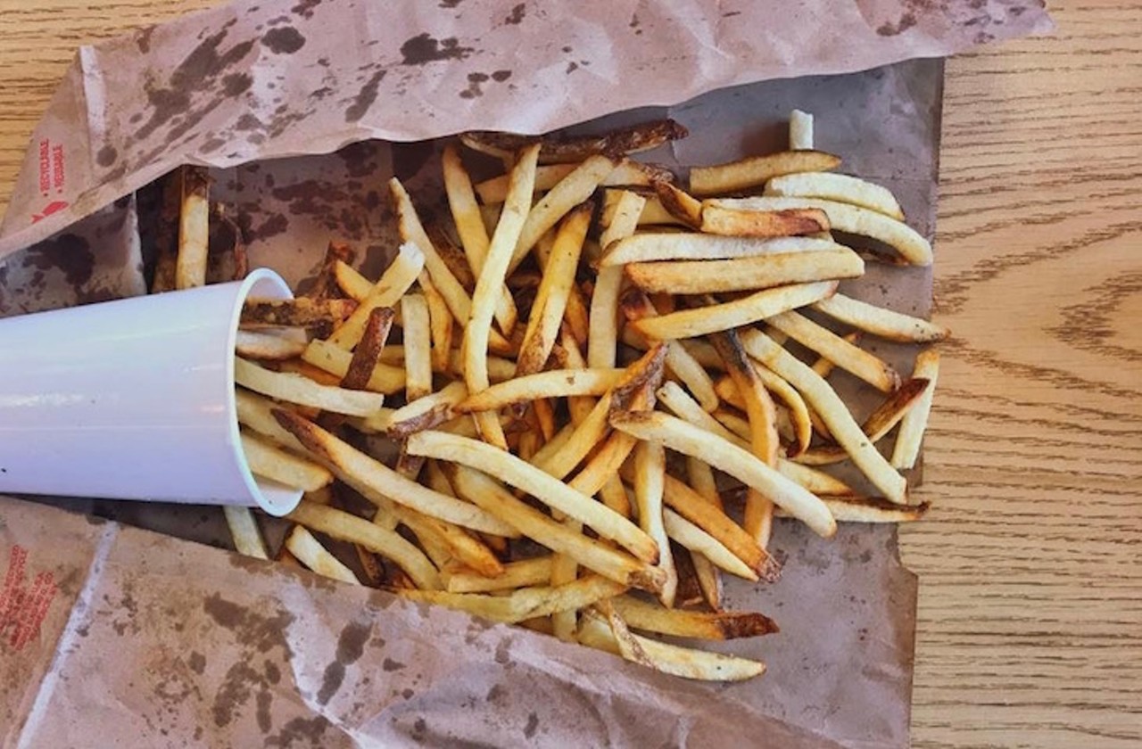 Five Guys
Multiple locations
Share a mountain of Five Guys-style or cajun-style fries with a friend ... or not. 
Photo via Five Guys/Facebook</a