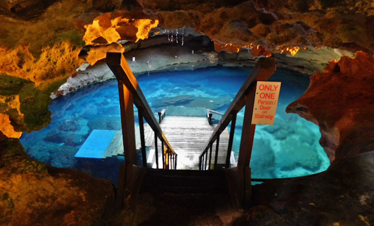 Devil&#146;s Den
1 hour and 31 minutes from Orlando
Things to do: Get more underground than you already are at Devil&#146;s Den. These springs are famous in viral FB videos you&#146;ve probably seen shared by now because of how rad they are. The 33 million-year-old fossil beds are something to brag about after you&#146;ve scuba or snorkeled around them. 
Photo via devilsden.com