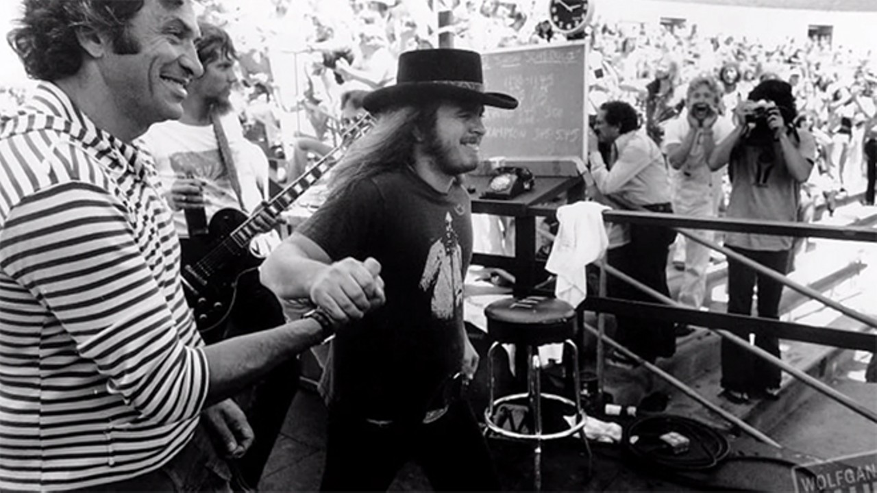 Ronnie Van Zant
Jan. 15, 1948 - Oct. 20, 1977
Buried at Woodlawn Memorial Park
Van Zant is one of the founding members of Southern rock band Lynyrd Skynyrd, which is best known for hits "Free Bird" and "Sweet Home Alabama." 
Photo via YouTube