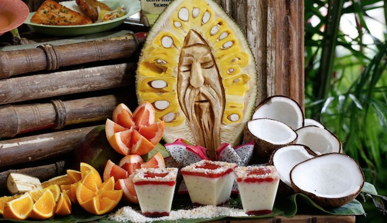 Volcano Bay
Tapioca pudding
A sweet pudding treat made with tapioca and decorated with coconut and fruit is a frequent favorite at Volcano Bay. 
Photo via Volcano Bay