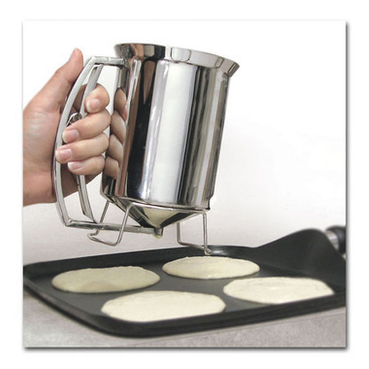 A pancake-batter dispenser.