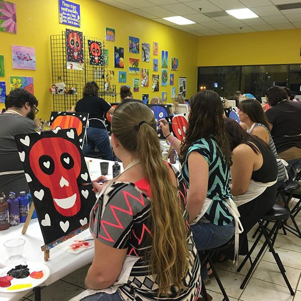 Paint and drink at Yes You Canvas 
1500 Alafaya Trail #1008, Oviedo, (407) 542-8969 
At Yes You Canvas, wine is encouraged while painting whatever comes to mind. If you&#146;re not great at painting, there are teachers present to help you cultivate your artistic talents. Classes go for around $20. 
Photo via ruthiecoursey/Instagram