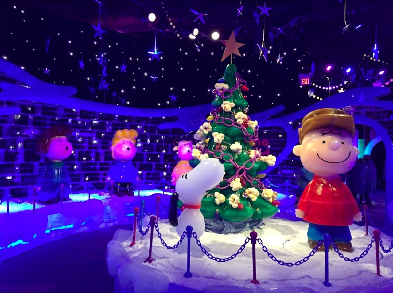 ICE: "A Charlie Brown Christmas" 
6000 W. Osceola Parkway, Kissimmee
Dates open: Nov. 17 - Jan. 3
Cost: Tickets are $23 for kids and $33 for adults
The most popular event at Gaylord Palms is ICE, a 20,000-square-foot walk-through exhibit filled with characters, slides and decor carved from 2 million pounds of ice. Since it's a literal frozen attraction, ICE is kept at a frigid 9 degrees. Thick socks, gloves, hats and Gaylord Palms-provided blue parkas are highly recommended. This year’s theme is “A Charlie Brown Christmas,” in which classic Peanuts characters and scenes come to life.