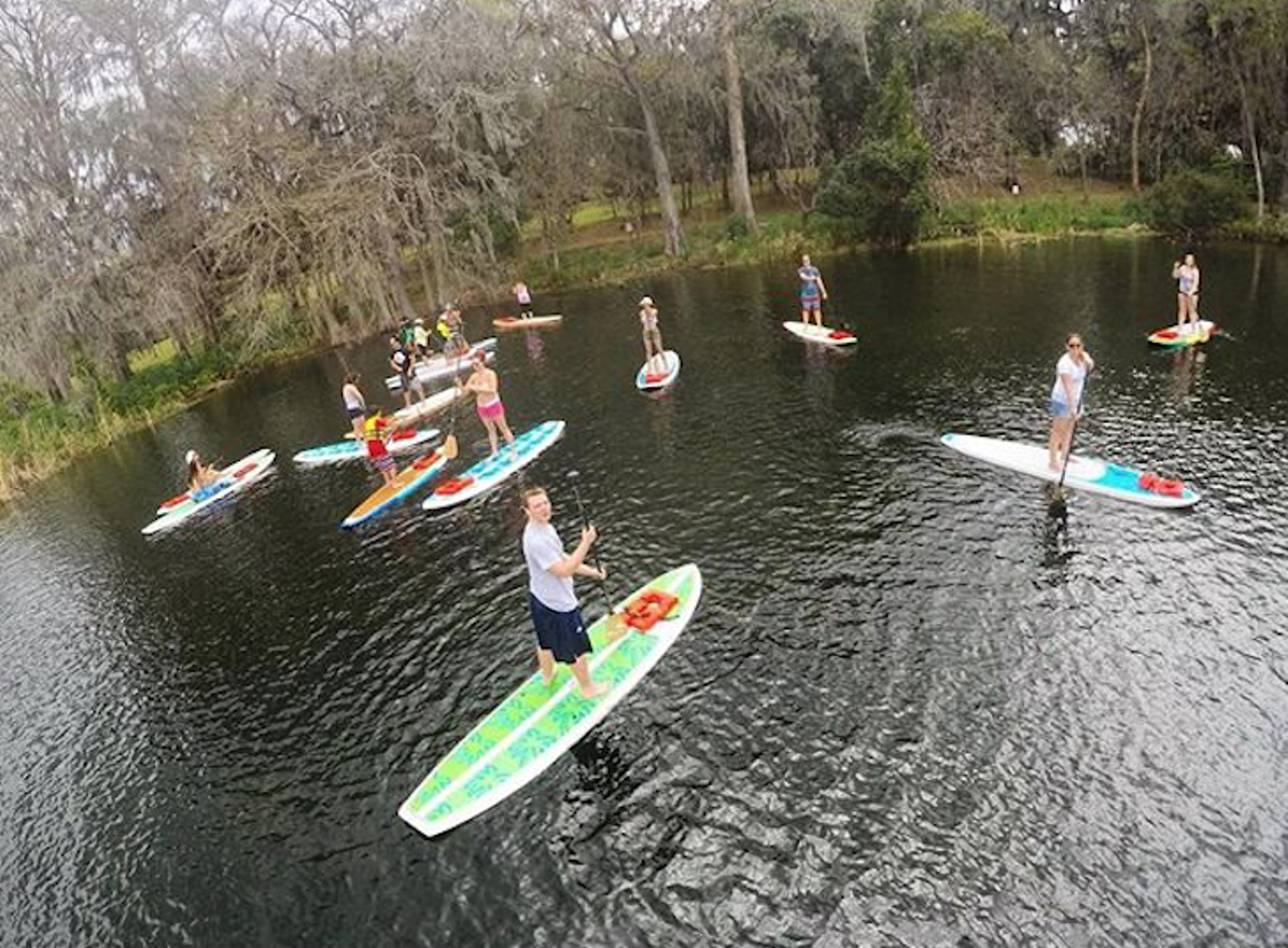 Lake Killarney
151 N. Orlando Ave., Winter Park
Distance from Orlando: 19 minutes
Like other places in the Orlando area, this alligator-free lake offers paddleboard rentals and tours through Paddleboard Orlando. The shop is located right near Lake Killarney, and daily paddleboard rentals can range from $25 to $75. 
Photo via paddleboard.orlando/Instagram