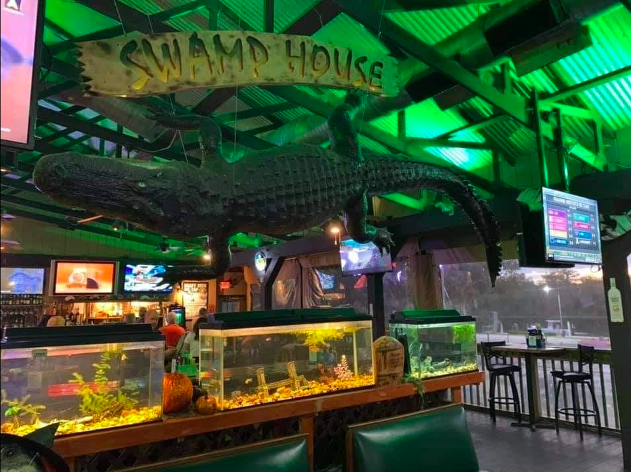 Swamp House Riverfront Grill
488 W. Highbanks Road, DeBary
DeBary's Swamp House boasts a prime location on the St. Johns river, fried seafood, a tiki bar and frequent live music.