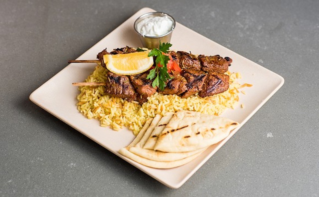 Great Greek Mediterraneam Grill 
335 N Magnolia Ave, Orlando, FL 32801, (407) 752-9300
They offer a casual dining experience with delicious Greek salad, gyros, beer, wine and great breakfast until 10:30 a.m.
Photo via Great Greek Mediterranean Grill