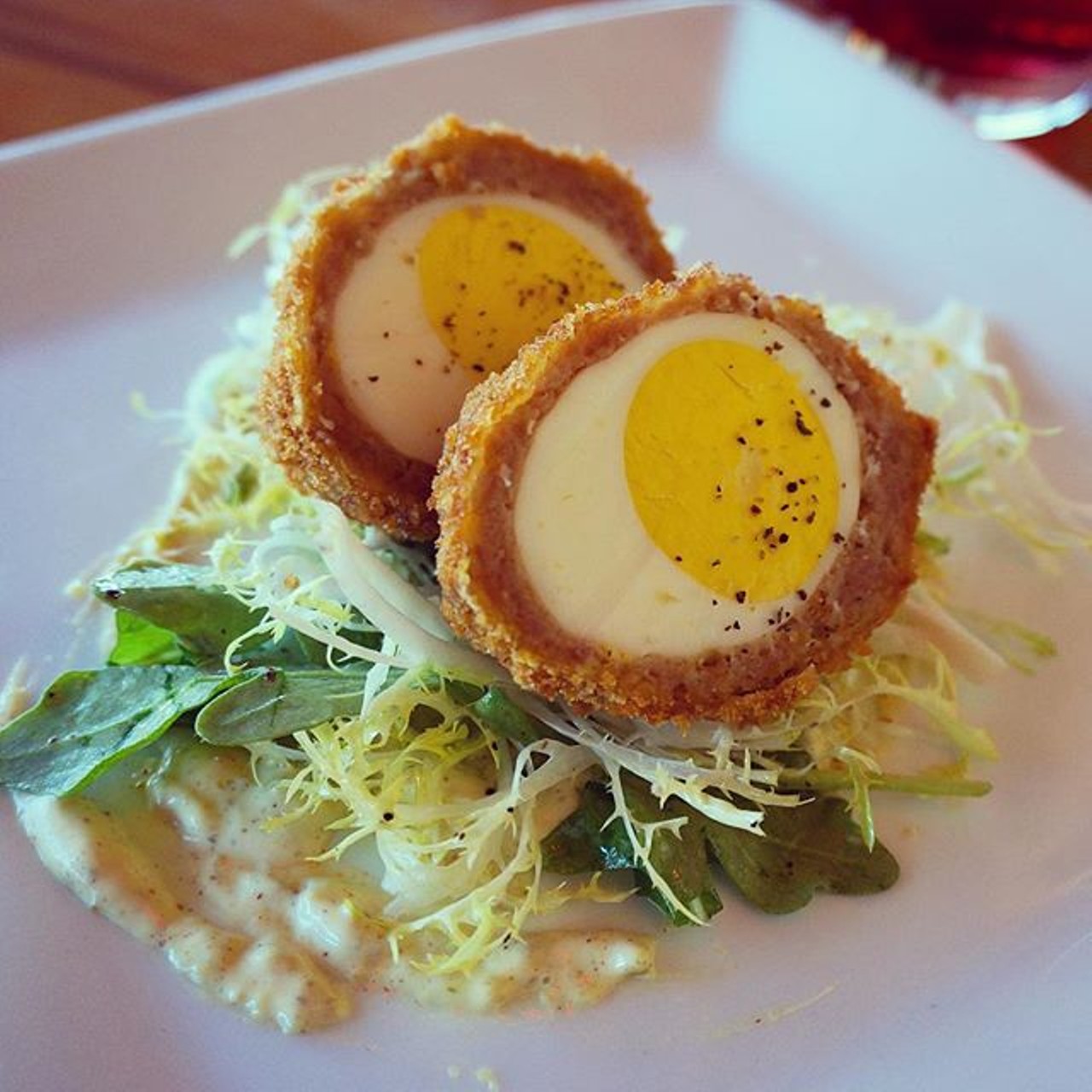 Scotched egg from Epcot's Rose & Crown.
Photo via @jabead