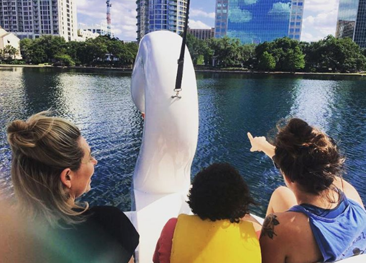 Rent a Lake Eola swan boat
512 E. Washington St., 407-246-4484 
Rent an Orlando icon - a swan-shaped paddle boat for two - for $15 per half hour and indulge in the beautiful downtown scenery surrounding Lake Eola with your significant other. The weather is perfect for snuggling while you paddle, and it sure beats the standard dinner-and-a-movie.
Photo via jacquelyngrubbs/Instagram