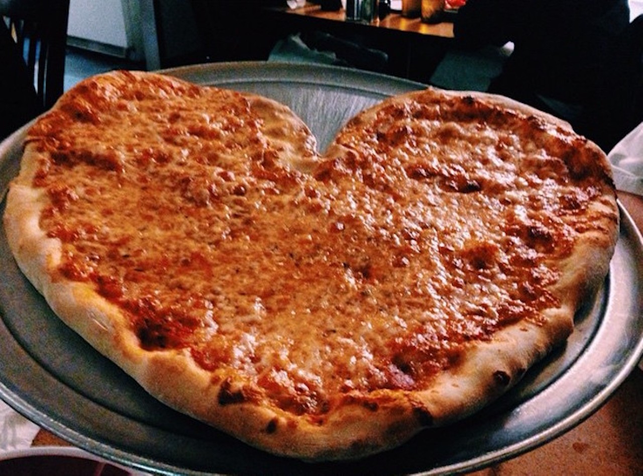 Pizzeria Del-Dio
3210 E. Colonial Drive, Orlando (407) 898-1115
Is there another place you can get a heart-shaped pizza? We&#146;ll wait. (No, seriously, let us know). If it&#146;s date night, surprise your S/O with a pie shaped like the love organ and split the toppings in half. They also have gluten-free options and a garlic-butter dipping sauce specially made by the chef.
Photo via Source/Source