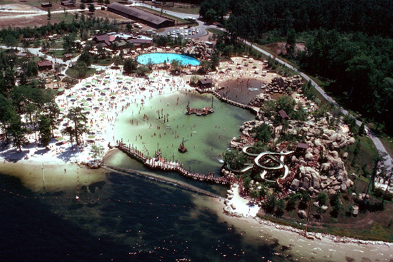 The "theme" of River Country was old-fashioned swimming hole, with pools and crazy waterslides that used water pumped in from Bay Lake.  Via disneyparks.disney.go.com