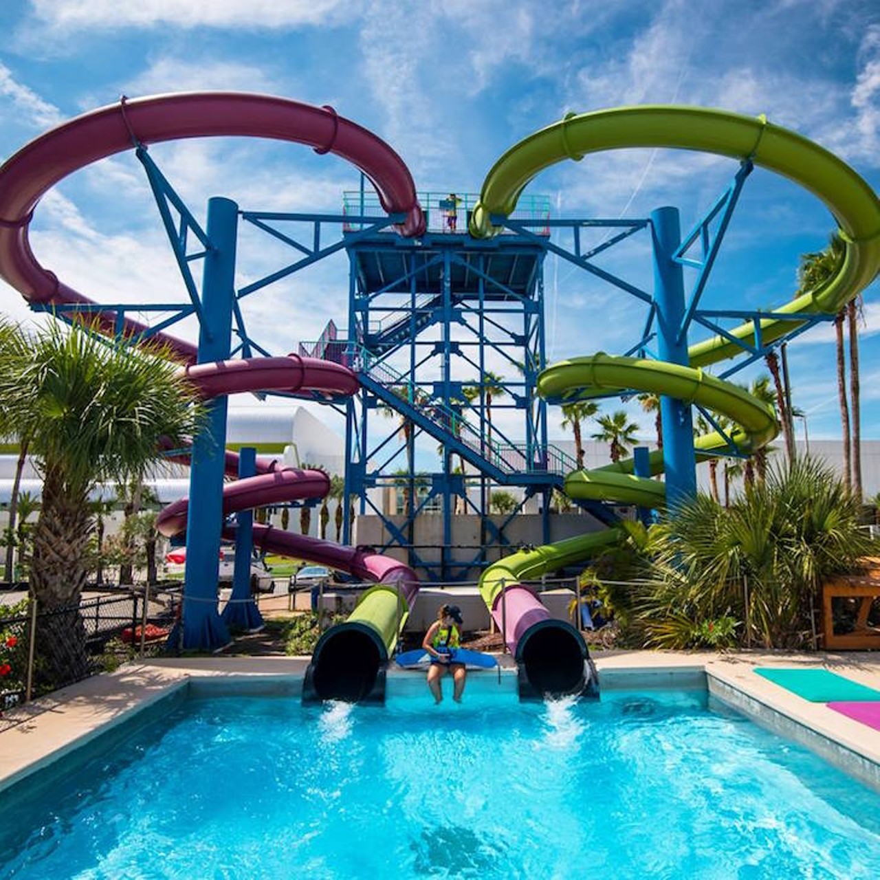Slide down the new attractions at Daytona Lagoon
Estimated driving distance from Orlando: 1 hour 
Daytona Lagoon added two new waterslides after experiencing Hurricane Irma damage in 2017. The attractions to the lagoon include a thrilling half-pipe slide and a multi-colored four lane race mat slide. 
Photo via Daytona Lagoon /Facebook