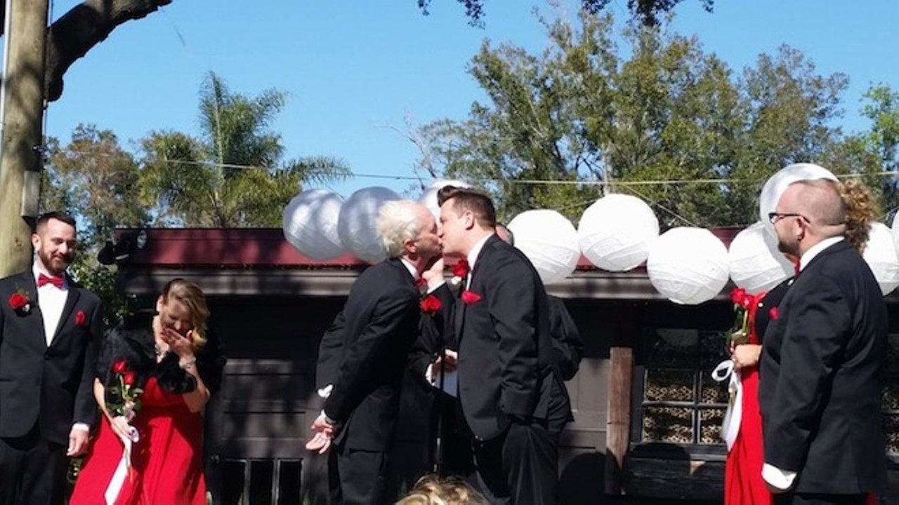 Billy Manes and Tony Mauss say "I do" at the Acre.