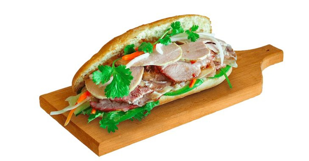 The Banh Mi Dac Biet at Banh Mi Nha Trang 
1216 E. Colonial Drive, 407-374-9999
The bread I&#146;ve been hoping for,&#148; one of our tasters was heard to say, upon biting into Banh Mi Nha Trang&#146;s &#147;chewy,&#148; &#147;beautiful, caramel-colored,&#148; &#147;crispy pretzel&#148; baguette bun of the Banh Mi Dac Biet sandwich, the house special combo. This sandwich was also one of the few with onion &#150; red onion, in fact, along with fish sauce, which ensured the sandwich packed a punch with its sharp bite alongside the flavorful meat.
Photo via Nha Trang Subs/https://nhatrangsubs.com/