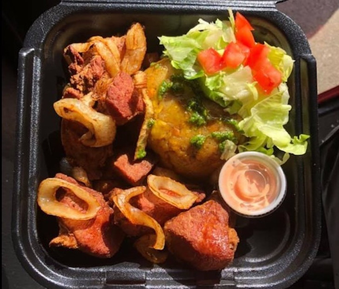 Antojitos Boricua 
477 FL-50 Clermont, (407) 497-5849
Owner and cook Jos&eacute; will be laughing and joking around with you as he makes sure you get some good grub from his friendly food truck. He says the idea of Antojitos Boricuas is to bring the Puerto Rican kitchen to its fullest expression. &#147;Antojitos&#148; translates into &#147;cravings,&#148; so don&#146;t expect rice and beans here. These are &#147;picaderas,&#148; finger foods for the most part. Chicharr&oacute;n de pollo, carne frita, mofongo, empanadillas de todas clase con carne, pollo, queso, camarones, tambi&eacute;n tostones, alcapurrias, sandwiches boricuas como las tripletas y mucho m&aacute;s! Come and give yourself a gustito and jamp&eacute;ate a bunch of these little antojitos - with a Heineken, of course. 
Photo via Antojitos Boricuas/Facebook