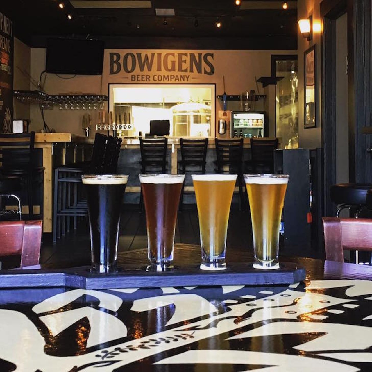 Bowigens Beer Company 
1014 FL-436, Casselberry, 407-960-7816
From Bow9 Citrus Pale Ale to 7 Layer Milk Stout, Bowigens serves its cold ones with complementary pretzels and popcorn seven days a week.
Photo via Bowigens Beer Company/Facebook