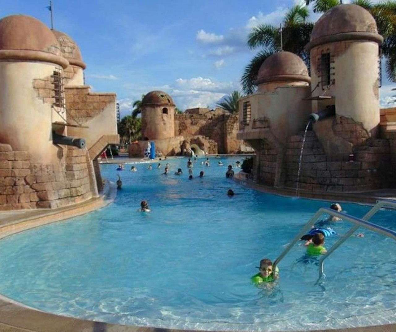 Disney&#146;s Caribbean Beach Resort 
900 Cayman Way, Lake Buena Vista | 407-934-3400 | 9 a.m. - 10 p.m.
Take a mini vacation and visit Disney&#146;s Caribbean Beach Resort to travel down an 82-foot-long slide into a zero-entry pool. There are two slides and water cannons to make the experience fun and enjoyable. A shipwreck play area with three small slides is also available for kids nearby. Only guests staying at the resort are allowed to use the pool, and additional visitors are not allowed to join. This resort is also undergoing refurbishments until further notice, but the only operations it affects are Old Port Royale Food Court, Shutters at Old Port Royale, Banana Cabana Pool Bar and Calypso Trading Post.
Photo via therubyredrebel/Instagram