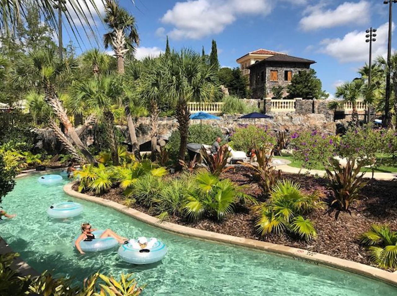 Four Seasons Resort Orlando at Walt Disney World Resort 
10100 Dream Tree Blvd., Lake Buena Vista | 407-313-6868 | Sunrise-Sunset (about 6:30 a.m. - 8:30 p.m.)
At Four Seasons, you can take a break from your hectic life and take a ride along the lazy river. The lazy river is more than 11,000 square feet and snakes around The Mansion, which features two waterslides. If you&#146;d rather take a swim, you can visit the adult-only pool, which features underwater audio and a jacuzzi to change up the mood, or the family pool that overlooks the lake and has a sloping entry into the water. The pool is available for guests at the resort or visitors who reserve an 80-minute treatment at the spa. Anyone staying with the guest at the resort (rooms have a maximum of four people) can use the pool area, but no additional guests are allowed. 
Photo via fsorlando/Instagram