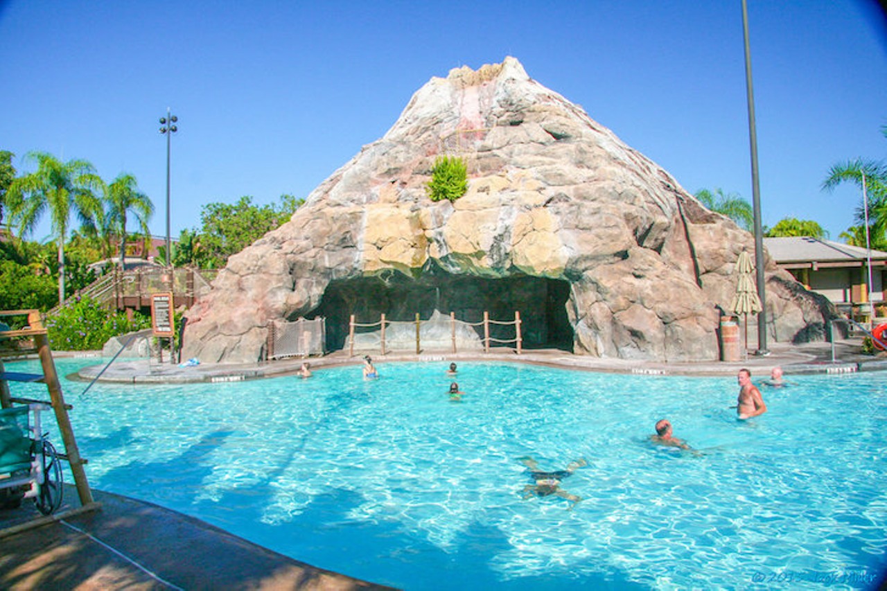 Disney's Polynesian Resort
1600 Seven Seas Drive, 407-824-2000
This resort features two pools that you can choose from to take a dip. If you&#146;re looking for more of an energetic experience, the Lava Pool has a towering volcano, a waterfall and a 142-foot-long waterslide. For a relaxed swim, you may lean more toward the tranquil waters of the Oasis Pool. Guests can use the pools from 10 a.m. to 8 p.m. Family and friends can tag along with a day pass, as long as the pools are not already filled with hotel guests.
Photo via Jack Miller/Flickr