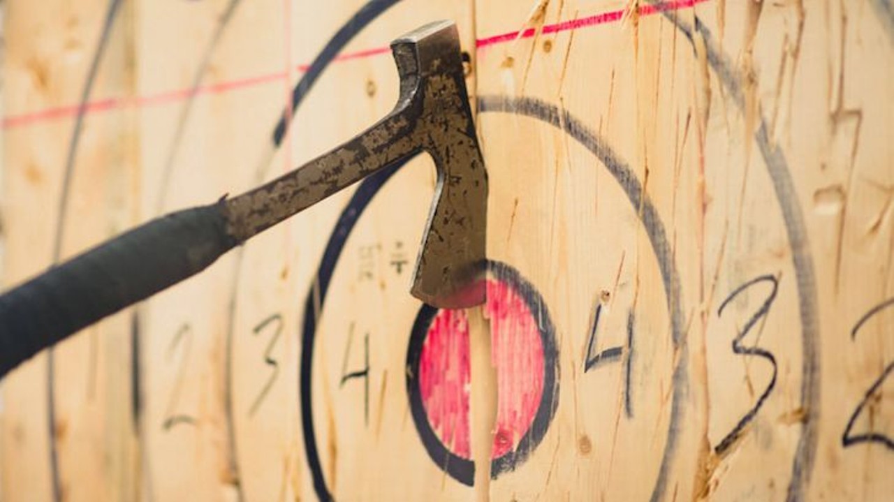 Throw some axes
47 E Robinson St #104; 385-429-3386; epicaxethrowing.com
Why let out your frustrations by drinking when you can throw some axes instead? At Epic Axe Throwing, you can engage in some friendly competition with your friends by throwing axes at targets.
Photo via Epic Axe Throwing Orlando/Facebook
