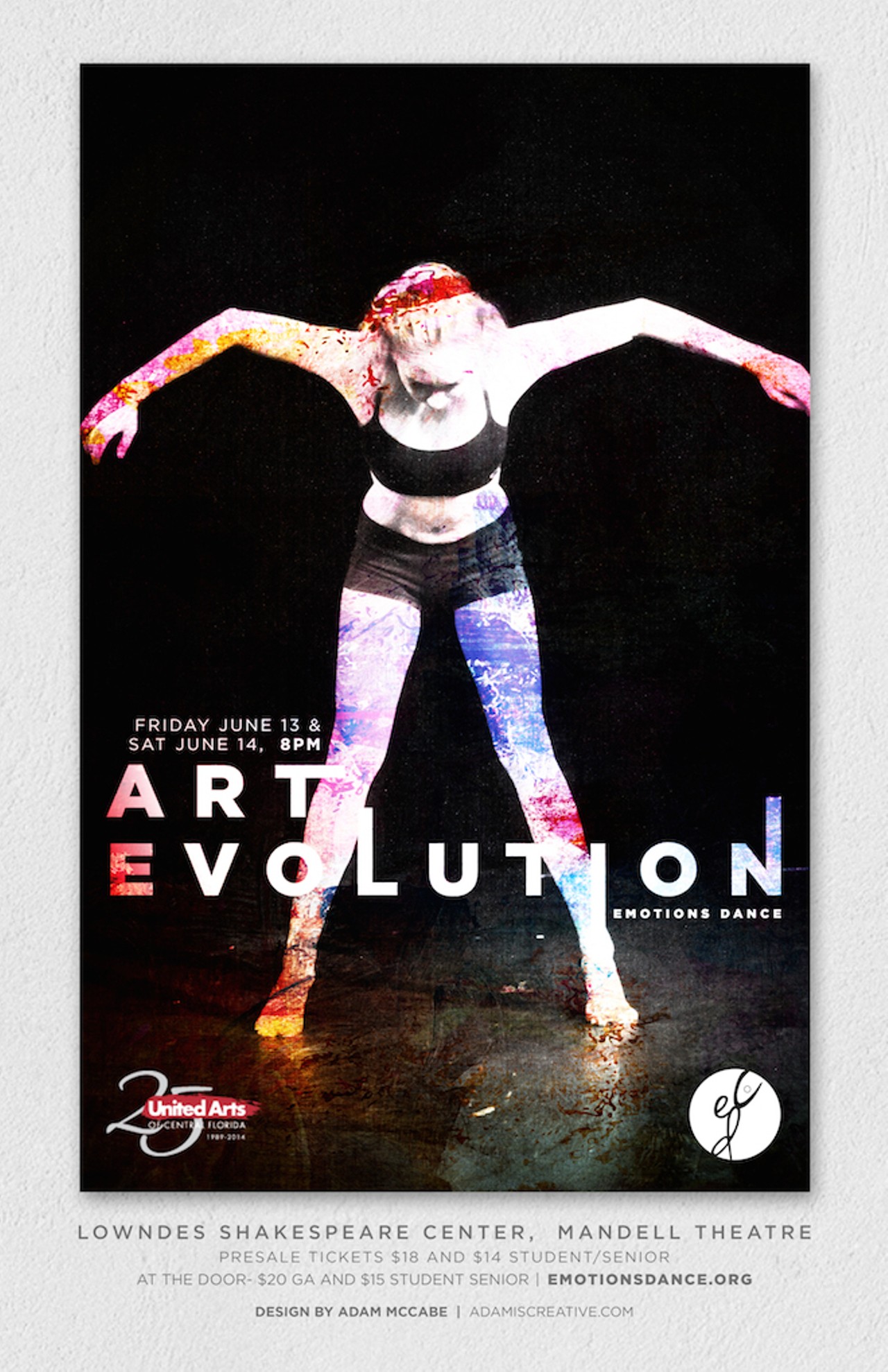 Friday, June 13 - Saturday, June 14Art EvolutionEmotions Dance combines art and dance.