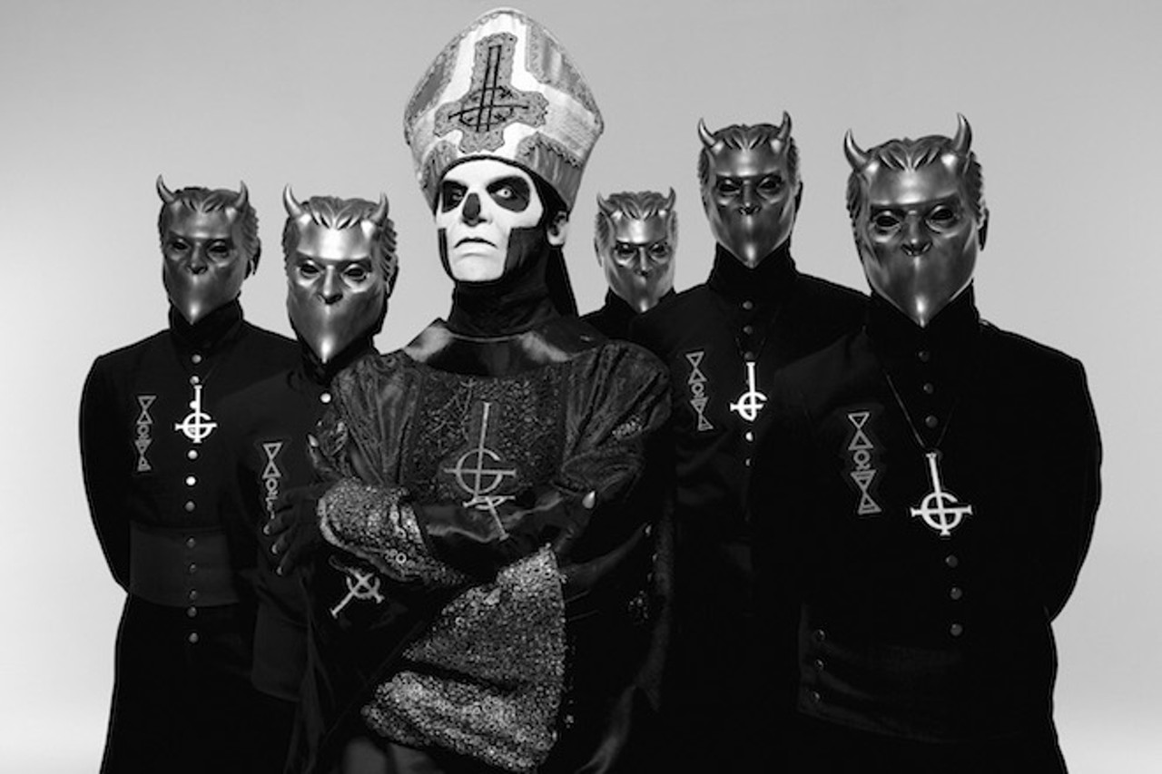 Ghost
6:30 p.m. Oct. 10, at the Beacham, thebeacham.com, $27.60-$32.60
Welcome frontman &#147;successor&#148; Papa Emeritus III as Swedish metal spectacle Ghost returns to Florida with a little less baggage. They finally dropped the eye-roll &#147;B.C.&#148; at the end of their name (which they liken to LLC and joke means &#147;Because of Copyright&#148;). But that&#146;s not all they recently dropped &#150; new album Meliora released just last week, so there are new songs to widen your eyes while you witness their heavily costumed ghoulish display.