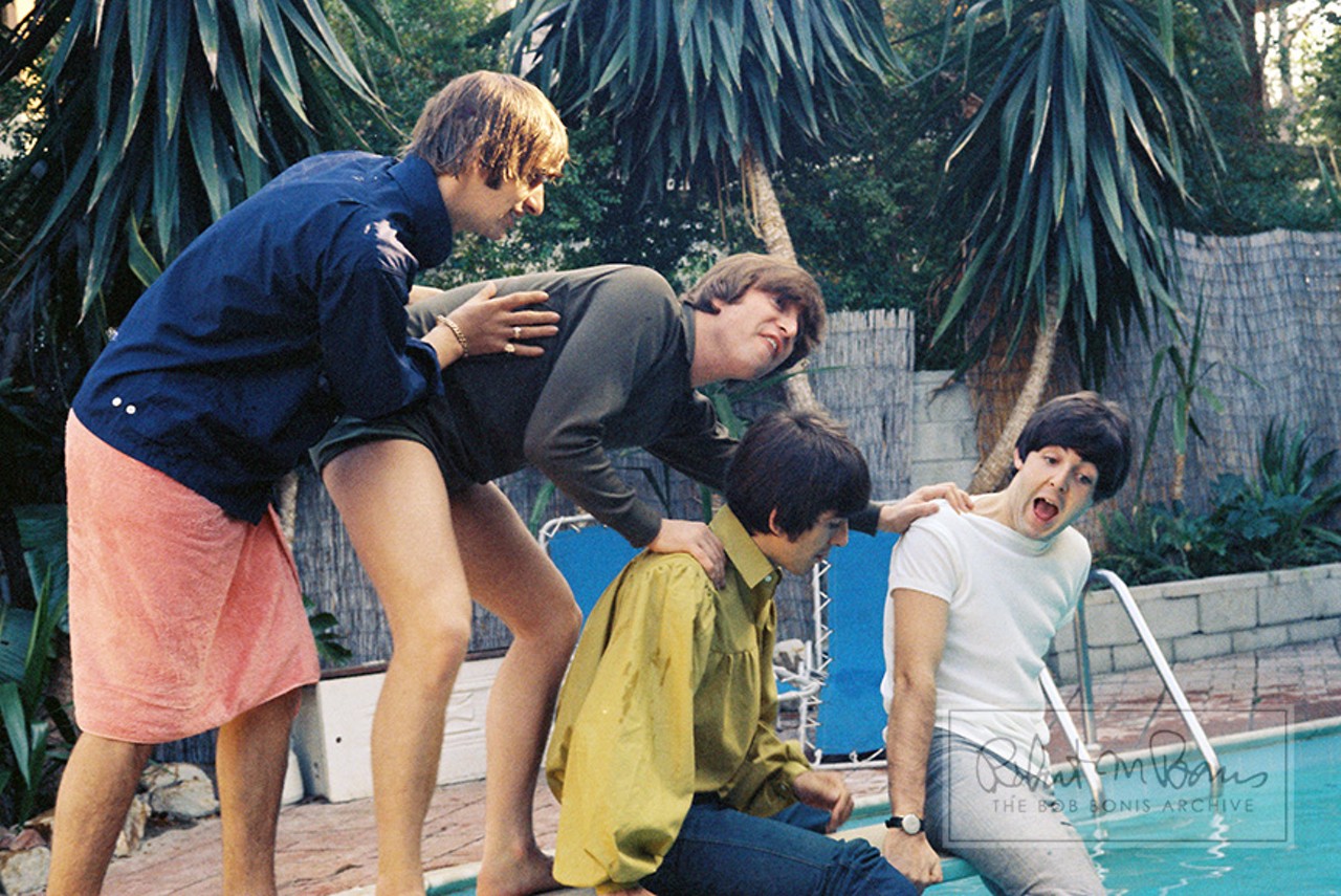 The Beatles In Bel Air, California, August 23-24, 1964 #7In town for their August 23 historic show at the famous Hollywood Bowl, the boys soon found out that L.A. wasn&#146;t exactly willing to roll out the red carpet. Lockheed Airport in Burbank refused to let their plane land, and the Ambassador Hotel canceled their reservations out of fear of being inundated with crazed fans. Luckily, British actor Reginald Owen offered up his Bel Air manse for the bargain price of $1,000.