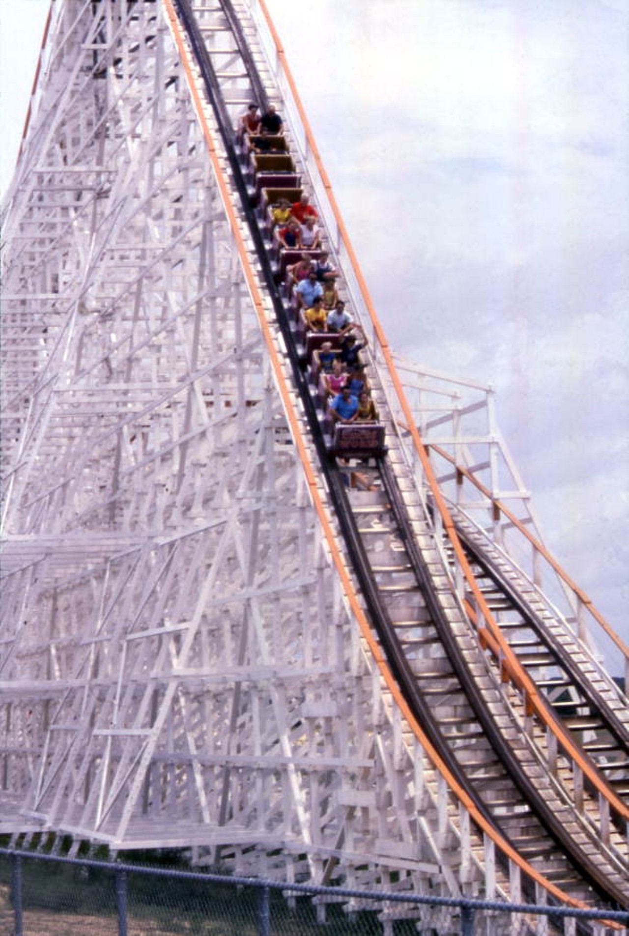 Circus World also had the best wooden roller coasters. This one was the Florida Hurricane. (via floridamemory.com)