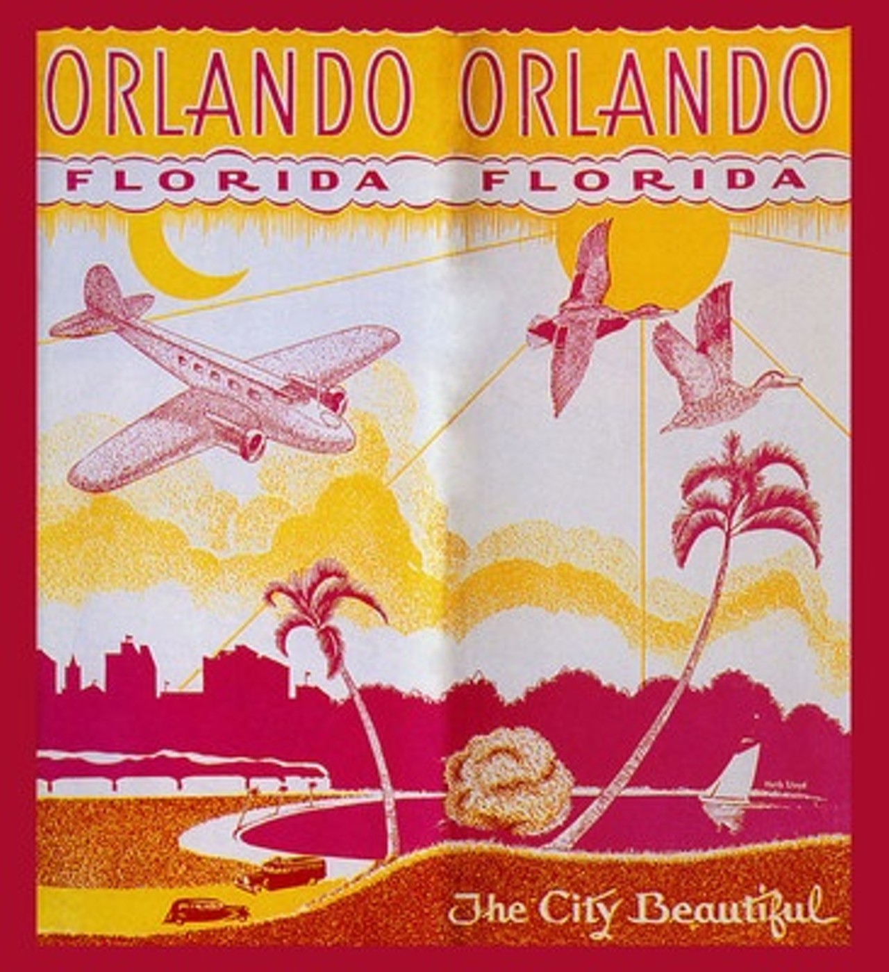 Old Orlando poster with birds and planes, via Pinterest.com