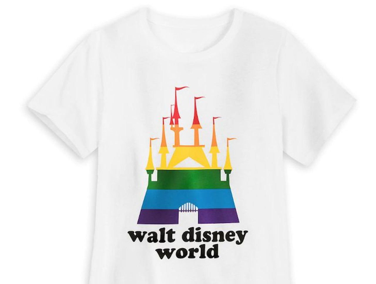 Fantasyland Castle T-shirt
For $29.99 this cotton ribbed scoopneck is soft and lightweight, perfect for staying comfortable at the parks. A screen of the Cinderella castle with rainbow fill and the slogan &#147;Walt Disney World&#148; complete the T-shirt.
Photo via shopDisney