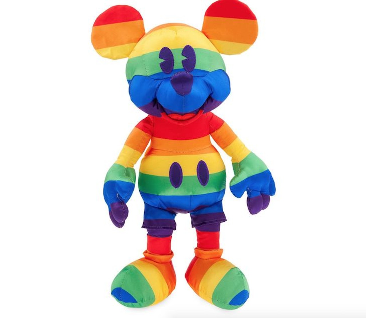 Mickey Mouse Plush
An all-over rainbow design decorates this 15 &frac12;&#148; tall Mickey Mouse Plush in satin fabric for $24.95.
Photo via shopDisney
