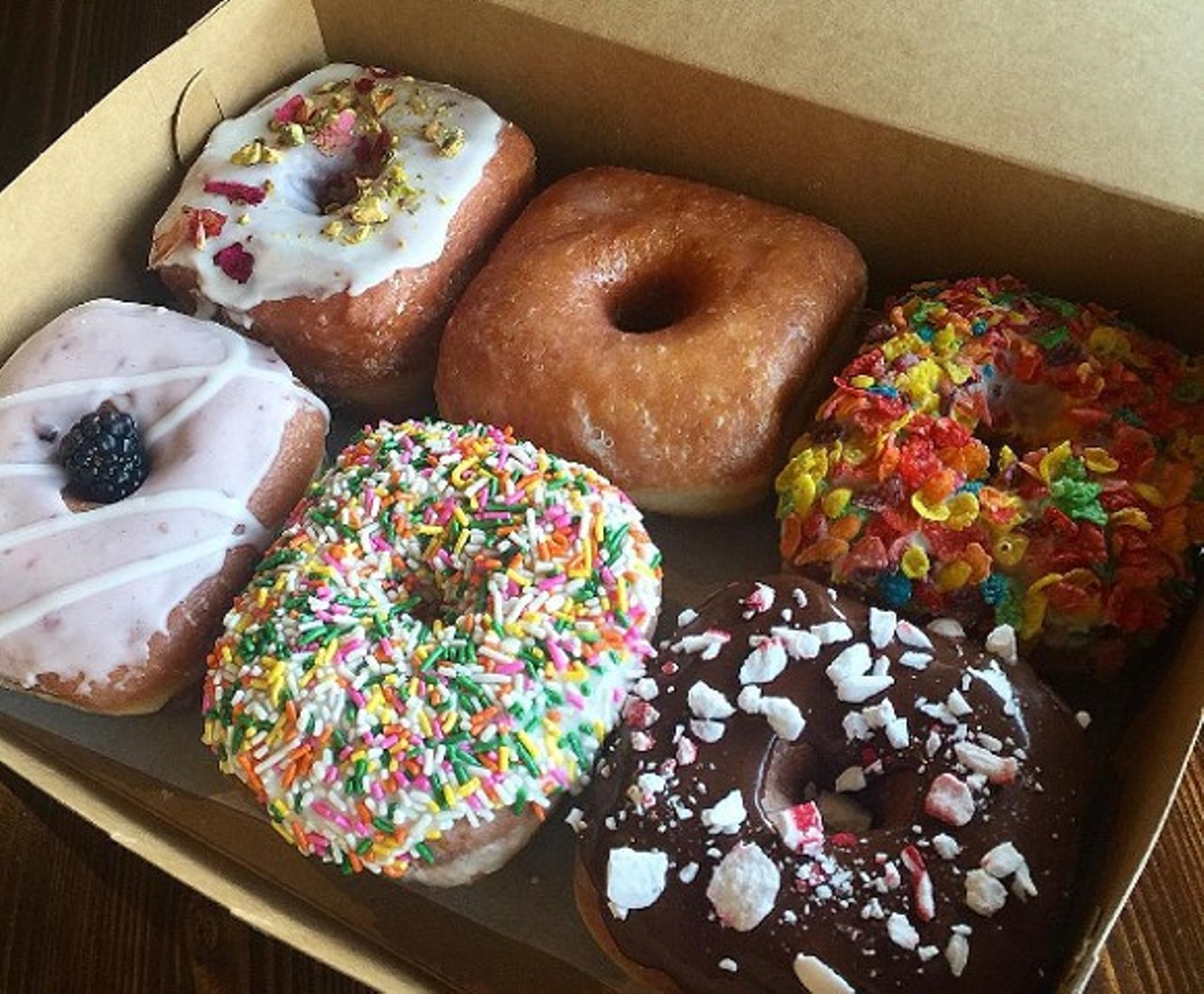 Valkyrie Doughnuts
12226 Corporate Blvd.
Their classic vegan square-cut, yeast-raised doughnuts are accompanied by vegan milkshakes, soft-serve, and Oreo bombs if you're lucky. 
Photo via Valkyrie Doughnuts/Instagram