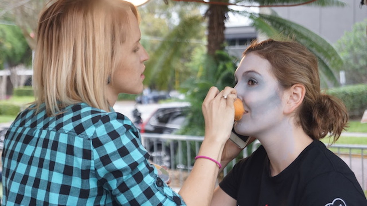 Attendees had their faces painted at the Trucks & Tech event.