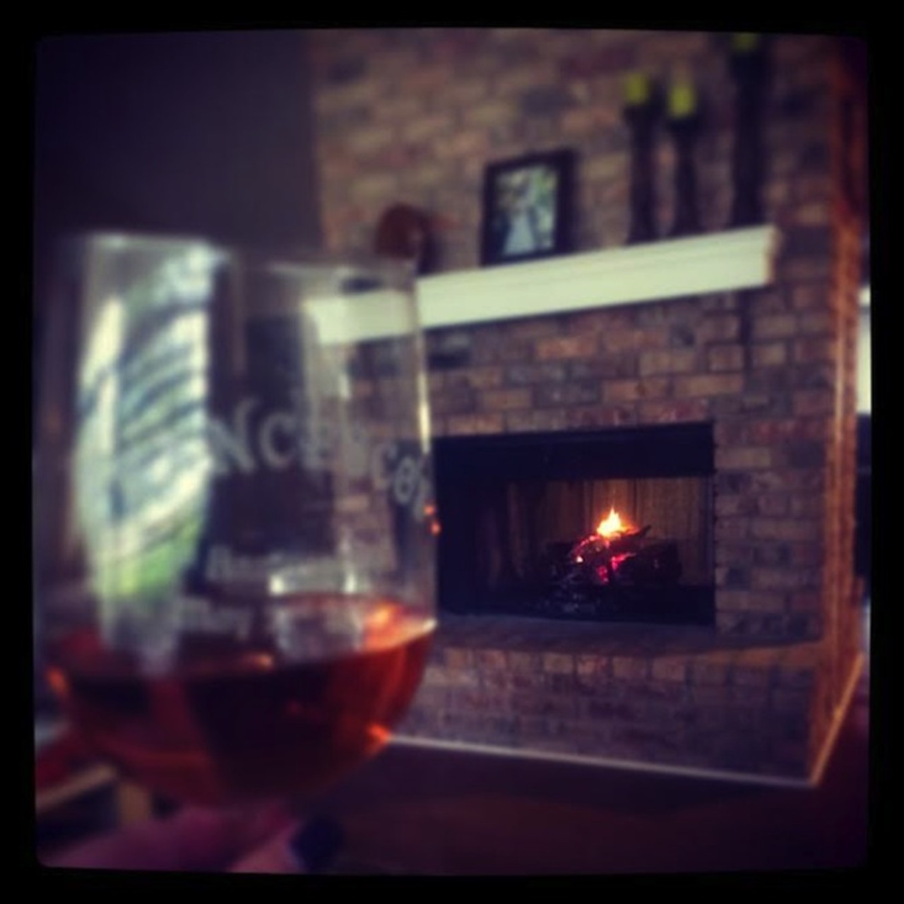 Drinks by the fire