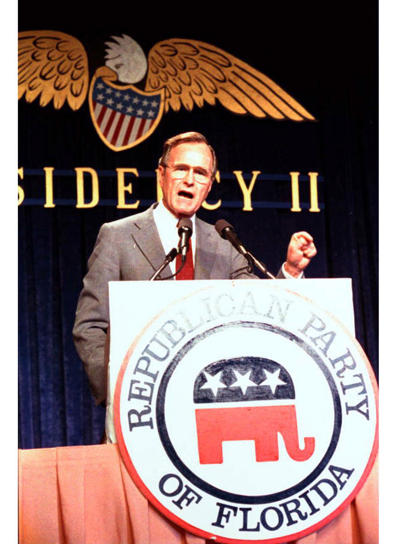 Vice President George Bush speaks at Florida's Republican party convention