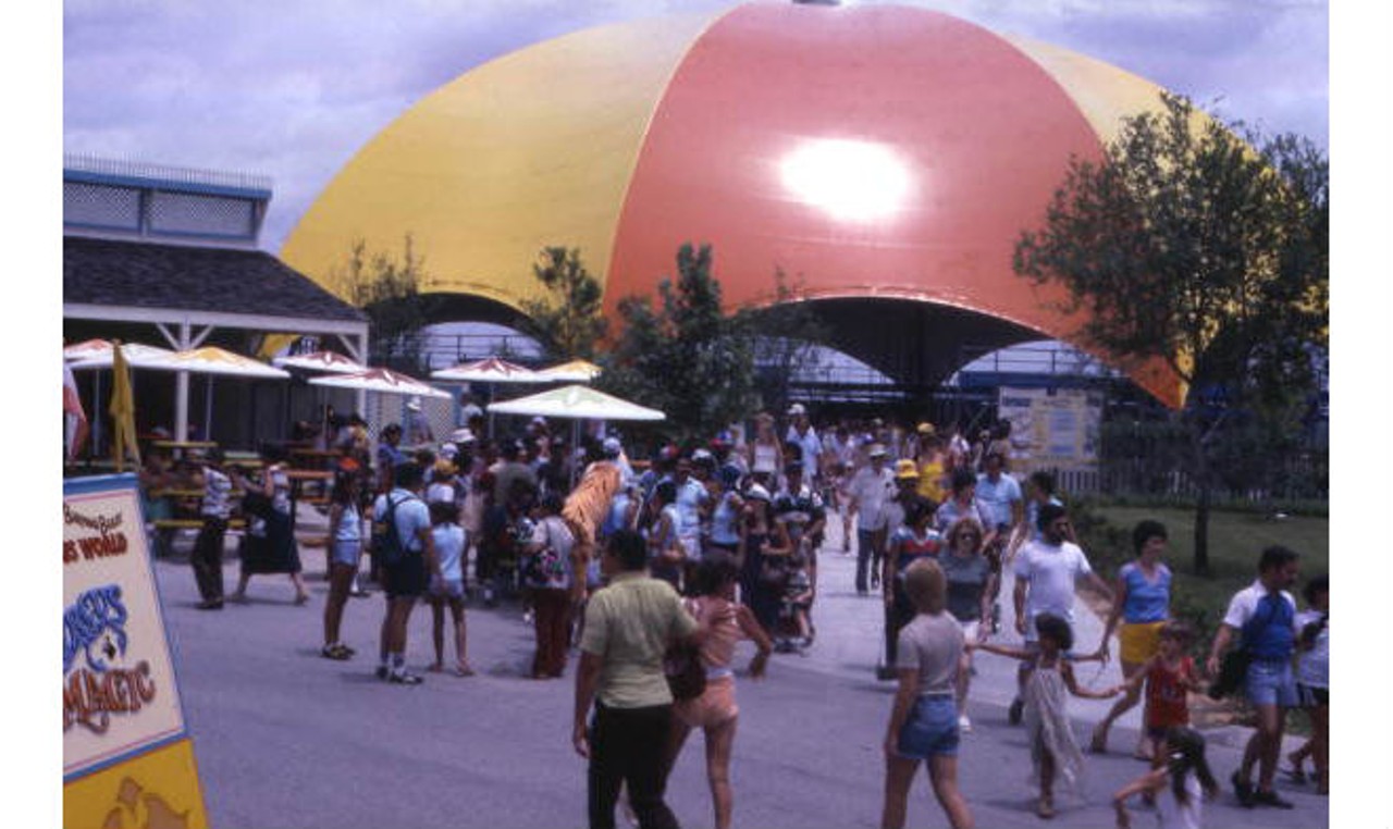 Visitors at the  Circus World theme park