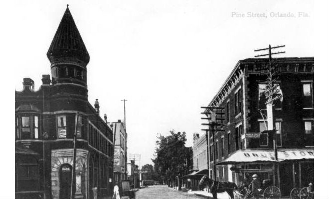 Looking down Pine Street