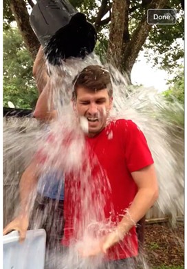 OW account executive Jon Bowers takes the ALS ice-bucket challenge