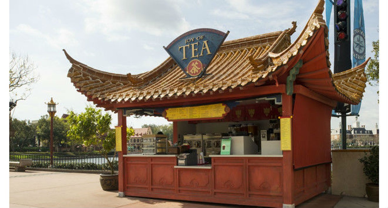 Joy of Tea
Located in Epcot
Order BBQ Pork Bun for $4.50, Curry Chicken Pockets for $3.99, or egg rolls $3.99. Want something sweet? Then skip the snacks and dig right into some Caramel Ginger Ice Cream or Strawberry Red Bean Ice Cream for $3.25