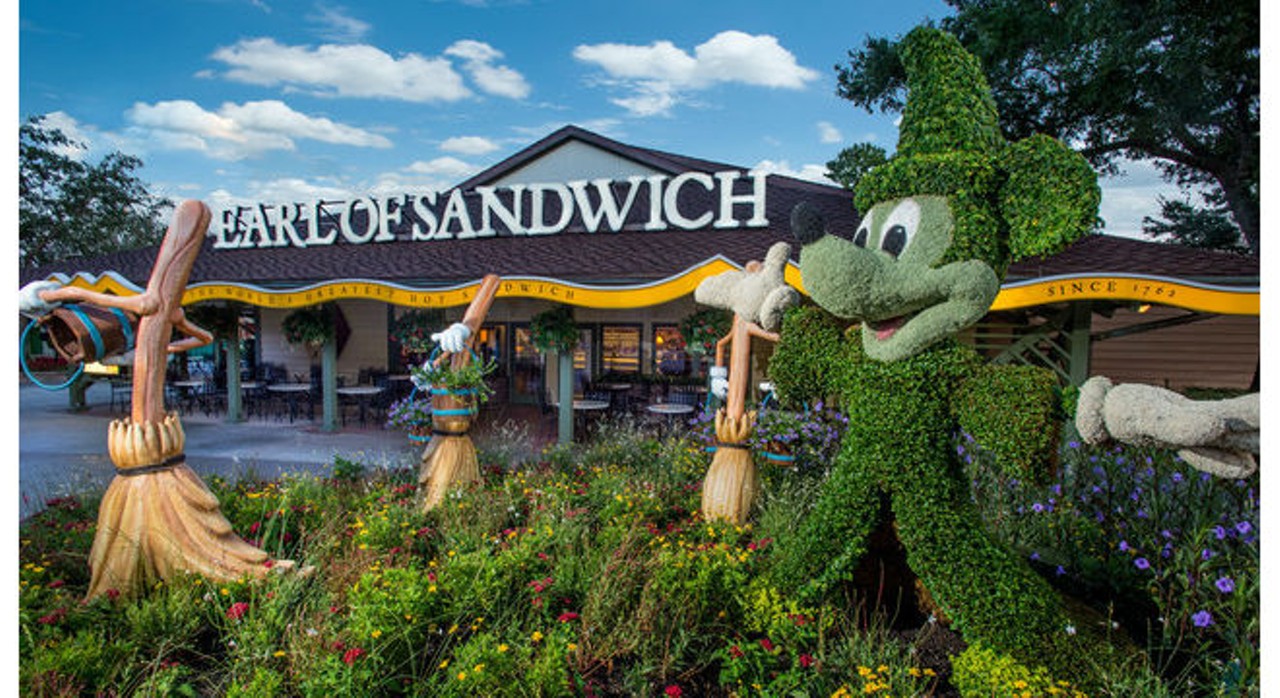 Earl of Sandwich
Located in Downtown Disney
Hot lunchtime sandwiches range from $5.99, like the Hawaiian BBQ, with grilled chicken, ham, swiss, pineapple and BBQ sauce, to $6.99, like the Original 1762, roasted beef, cheddar and horseradish