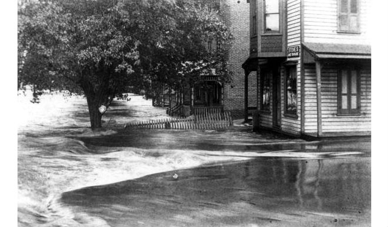 Flooded section of town