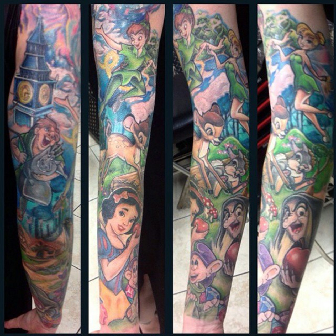 Completed Disney Sleeve by Kyle Chaney at Studio 405, OKC, OK : r/tattoos