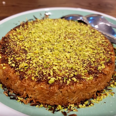 Kunefe, Istanbul GrillThe cheese-filled, phyllo-threaded, pistachio-topped pastry is an absolute favorite of mine, and the version served here is unexpectedly devoid of the syrup that typically pools around the base, making for a significantly lighter, and less cloying, capper to a meal.