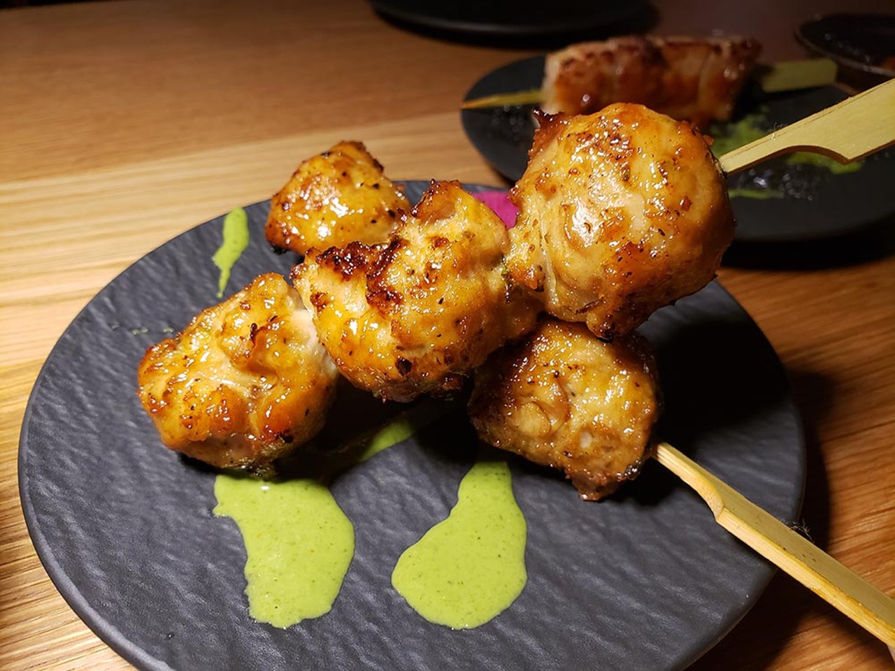 
Chicken meatballs, Doshi
There's a lot to like at this contemporary Korean restaurant, but these tender and buoyant wonders had us wanting more. The minced leg meat is poached, then grilled over binchotan coals to create texturally perfect orbs.
