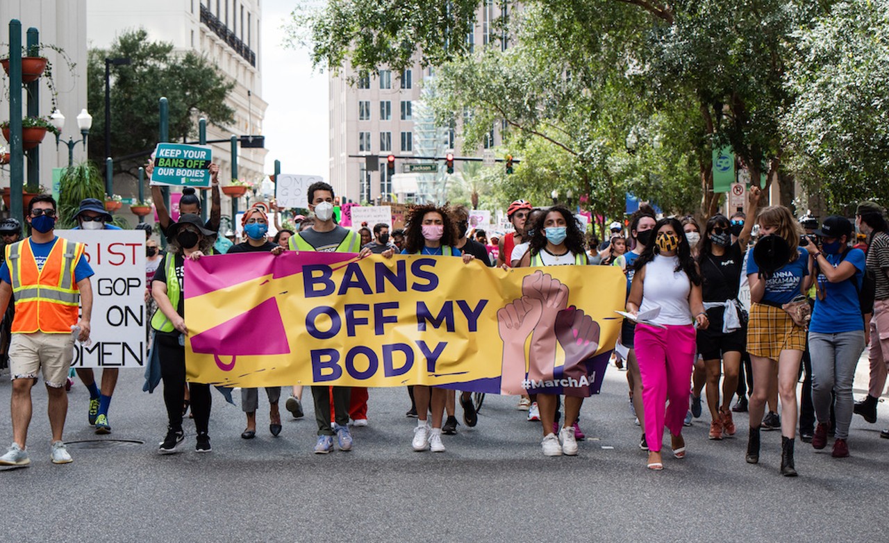 Bans Off My Body March, Oct. 2, Downtown Orlando 
Photo by Matt Keller Lehman
Following Texas&#146; controversial abortion ban, Orlando came out strong making it clear that lawmakers need to keep their &#147;Bans Off&#148; our bodies. &#148;One of the many things I love about Orlando are the fervent voices. Step away from the noise of theme park entertainment and you&#146;ll find a whole new city, confidently maxing out their megaphones for both peace and war, when needed,&#148; recalls Lehman.