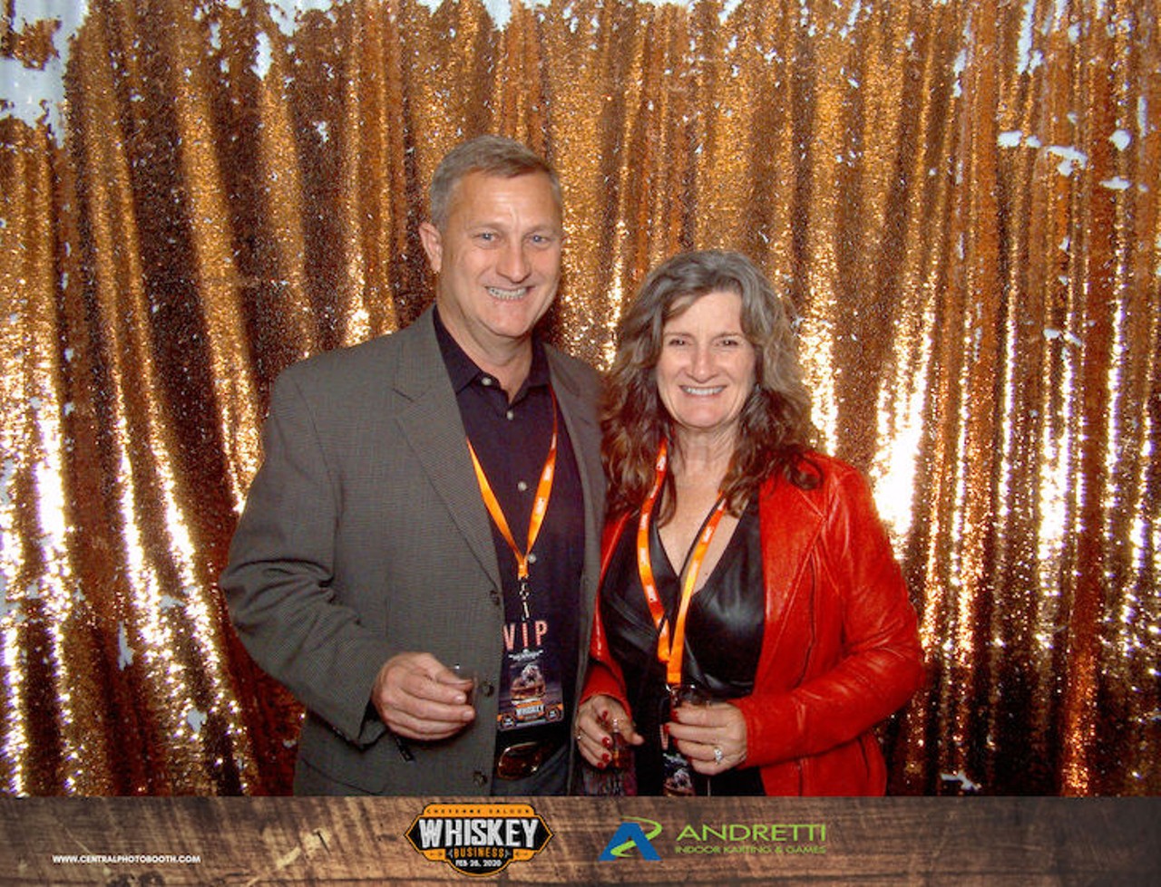 All the smiling faces at Whiskey Business 2020 Andretti Indoor Karting photo booth!