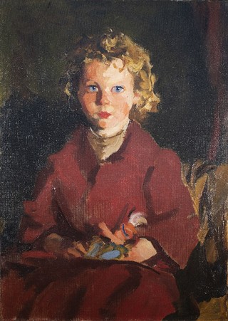 Robert Henri (American, 1865 – 1929), Rosaleen, 1928, Oil on canvas, 35 ½ x 27 ½ x 2 in., On long term loan from The Martin Andersen-Gracia Andersen Foundation, Inc., 2022.16.LTL