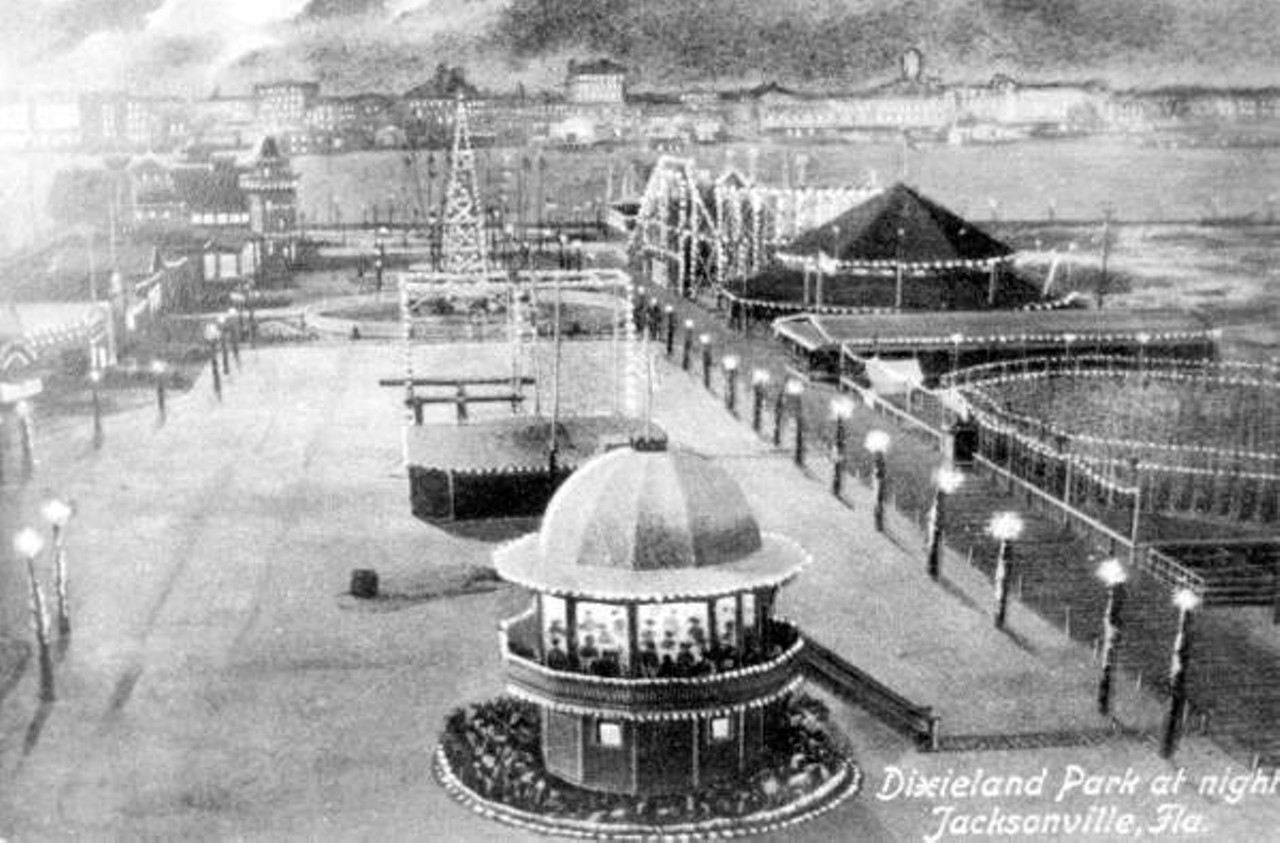 Dixieland Park
Jacksonville's Dixieland Park was a hopping amusement park at the turn of the 20th century. The short-lived park first opened in 1907 and billed itself as “Jacksonville’s greatest resort” and “Florida’s playground.” Guests could enjoy the spot's 160-foot bamboo slide called the "Dixie Dewdrop," gardens, a theater, a dance pavilion and a silent movie studio. There were also animal shows, daredevil attractions and exhibitions with motor-propelled balloons and aerial rides.