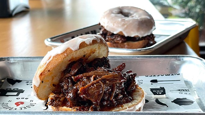 Best Way to Develop a Heart Condition: Donut and brisket slider from Smoke and Donuts BBQ
