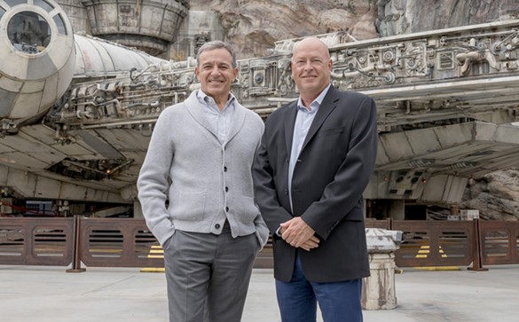Current Disney CEO Bob Iger (left) and former CEO Bob Chapek